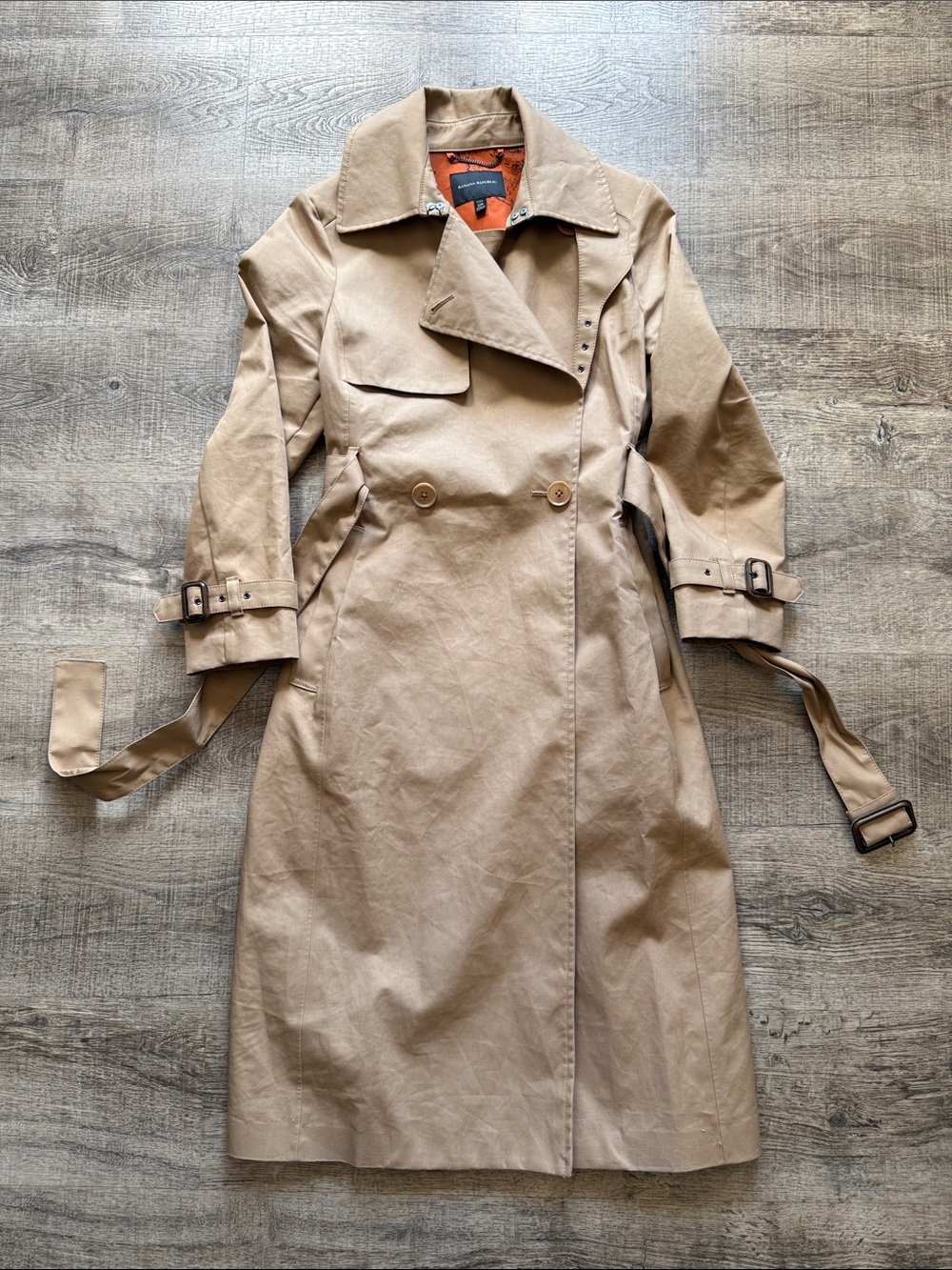 Banana Republic Classic Beige Trench Coat - Women's Double-Breasted Jacket